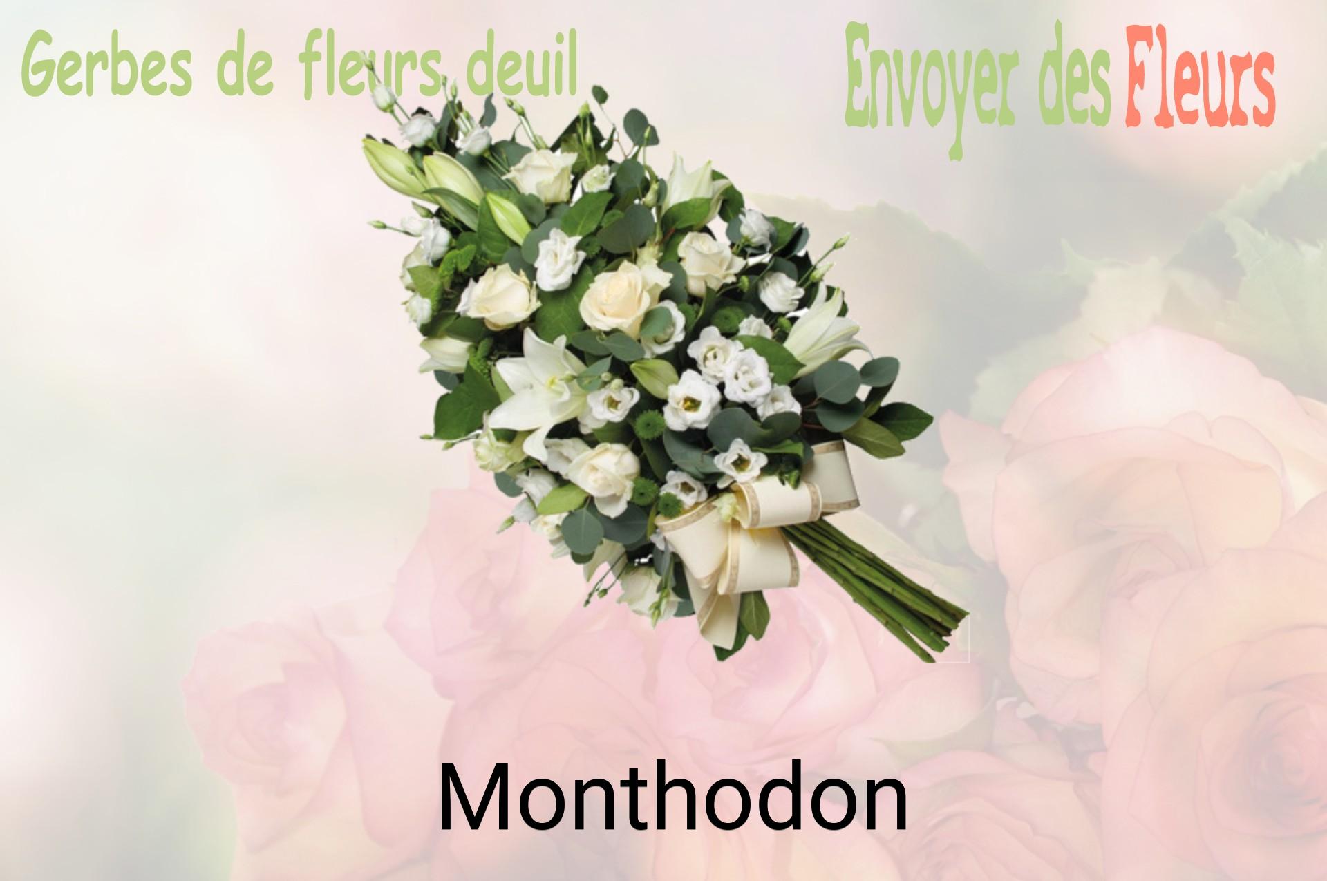 Gerbe de fleurs de deuil livrée à Monthodon